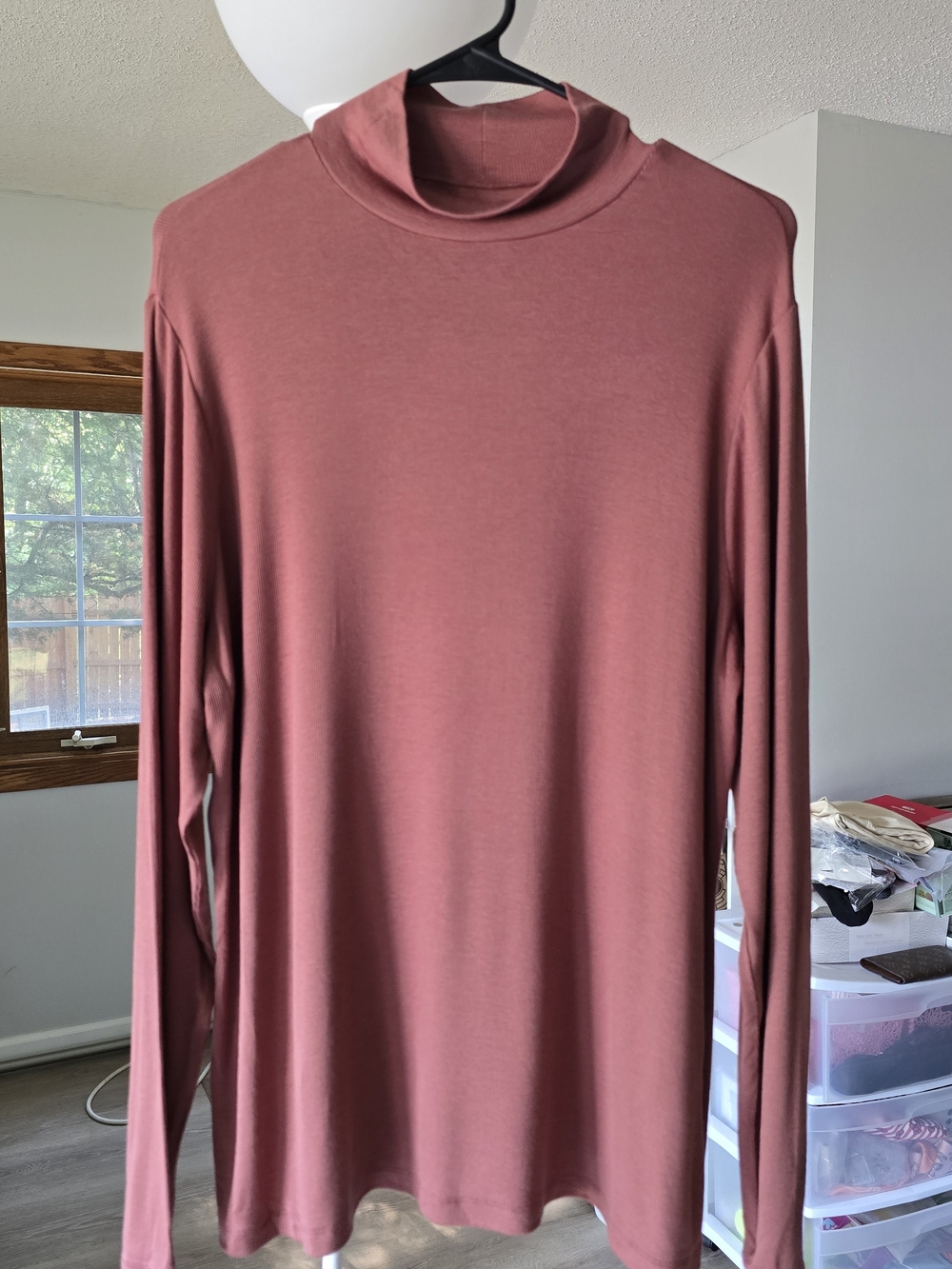 Mauve Long Sleeve Turtleneck Top